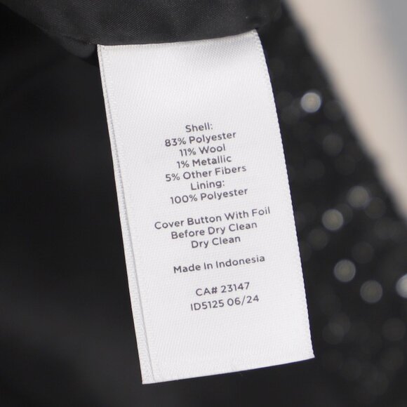 TALBOTS Black Metallic Textured Tweed Dress Size 14P - Picture 9 of 9